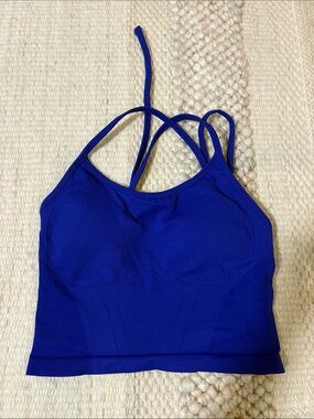 Never Used Gymshark Cobalt Purple Strappy Seamless Sports Bra with padding